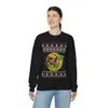 Bigfoot Santa Jesus Riding On A Dinosaur Ugly Christmas Sweatshirt For Women - variant image 1