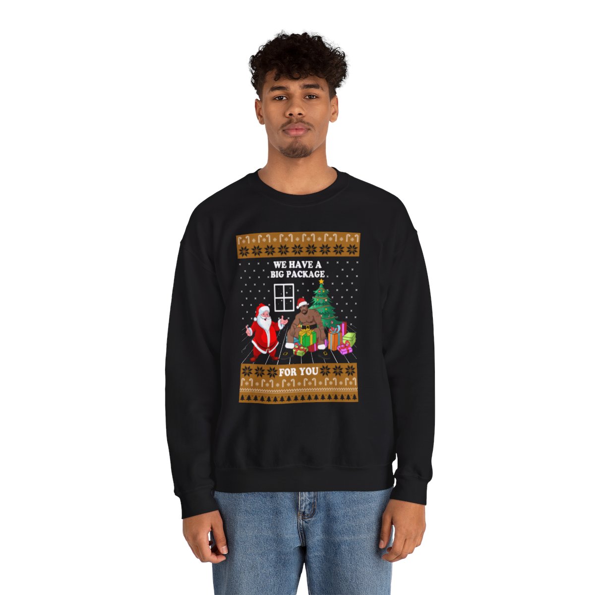 We Have a Big Package Meme Barry Wood Santa Ugly Xmas Sweatshirt