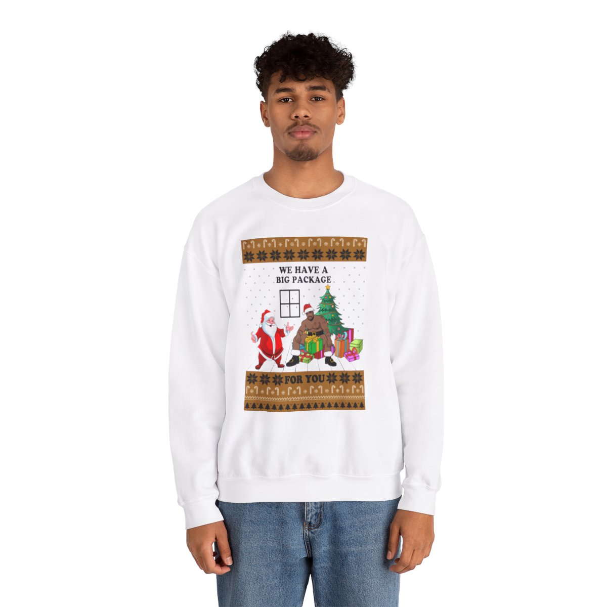 We Have a Big Package Meme Barry Wood Santa Ugly Xmas Sweatshirt