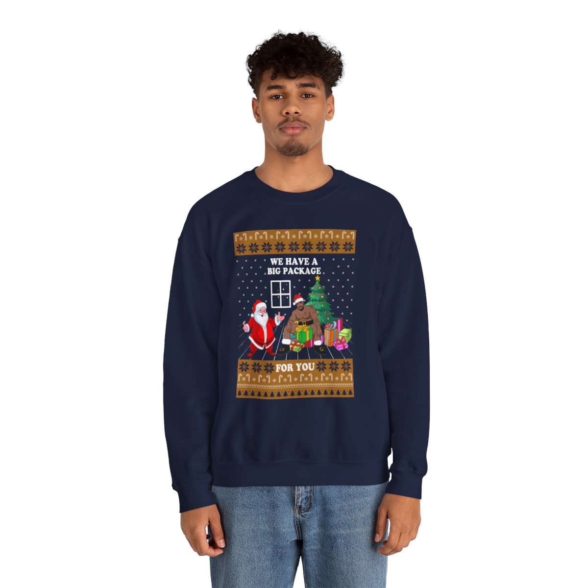 We Have a Big Package Meme Barry Wood Santa Ugly Xmas Sweatshirt