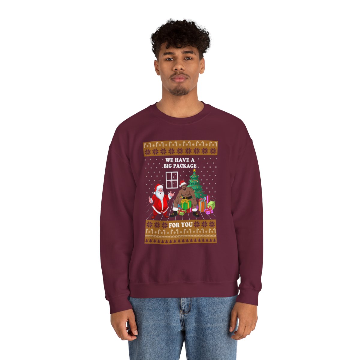 We Have a Big Package Meme Barry Wood Santa Ugly Xmas Sweatshirt