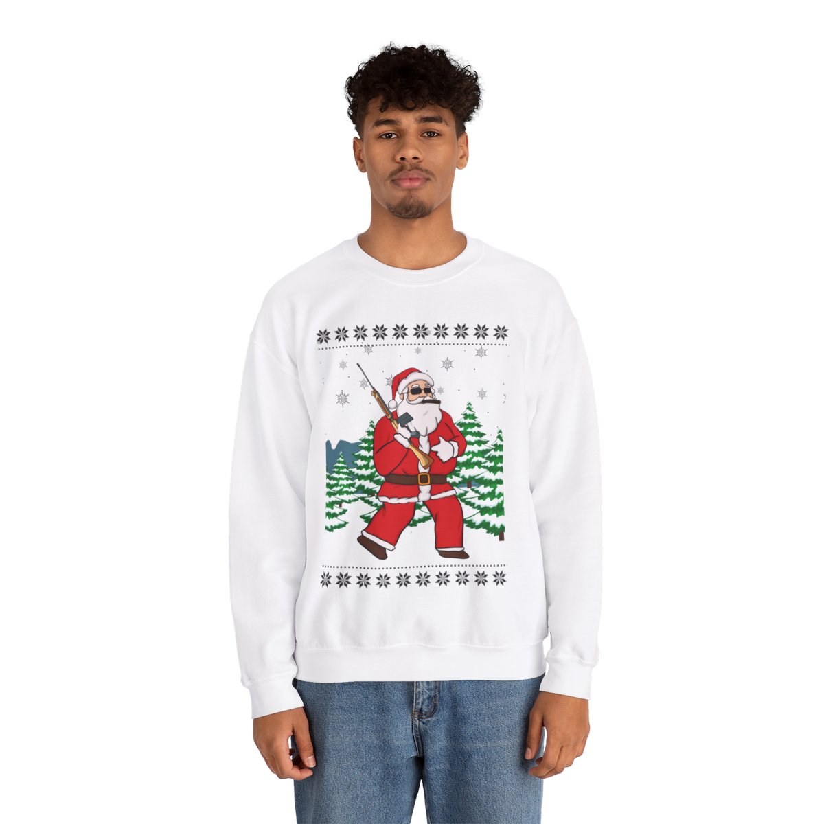 Hunting Santa Christmas Sweatshirt For Men