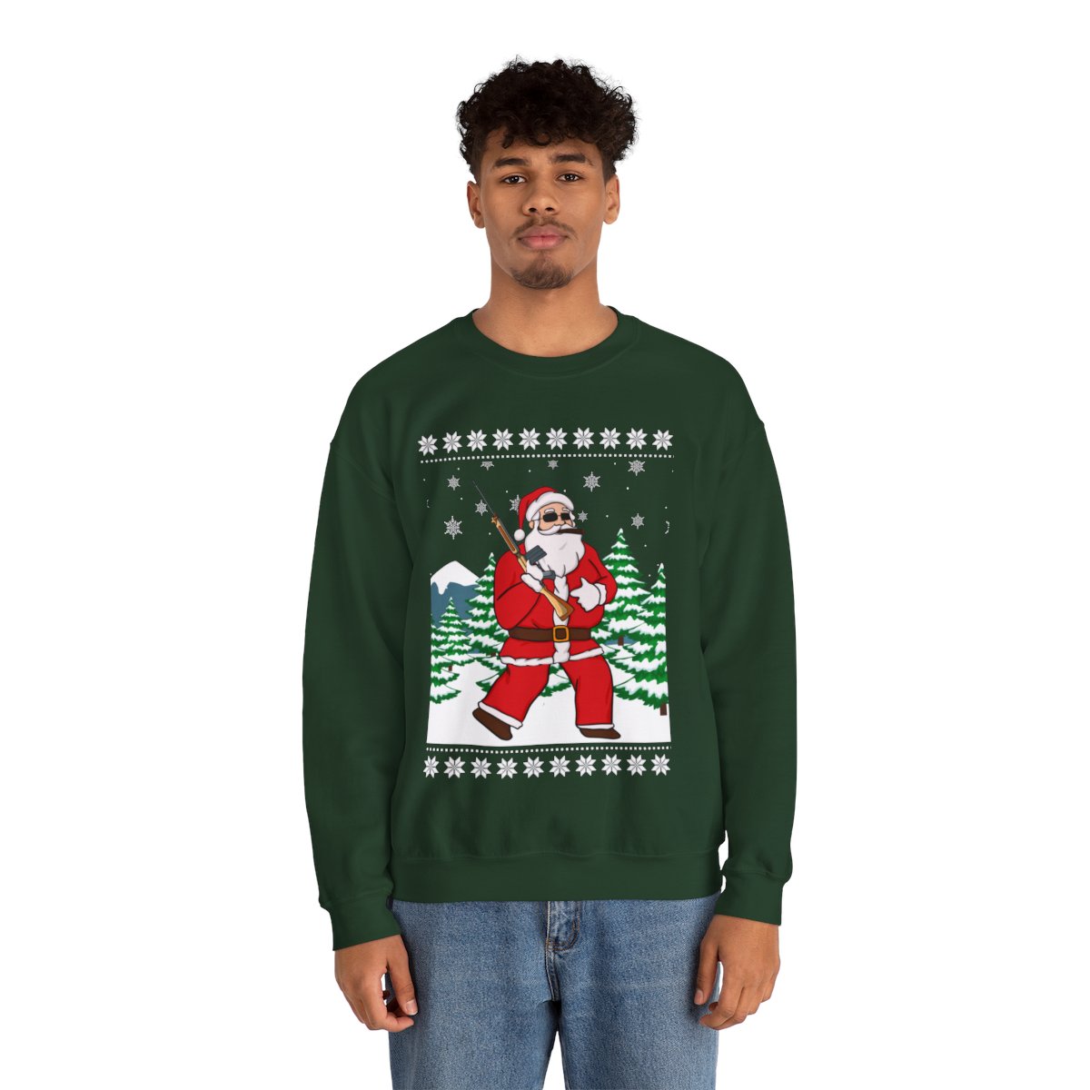Hunting Santa Christmas Sweatshirt For Men