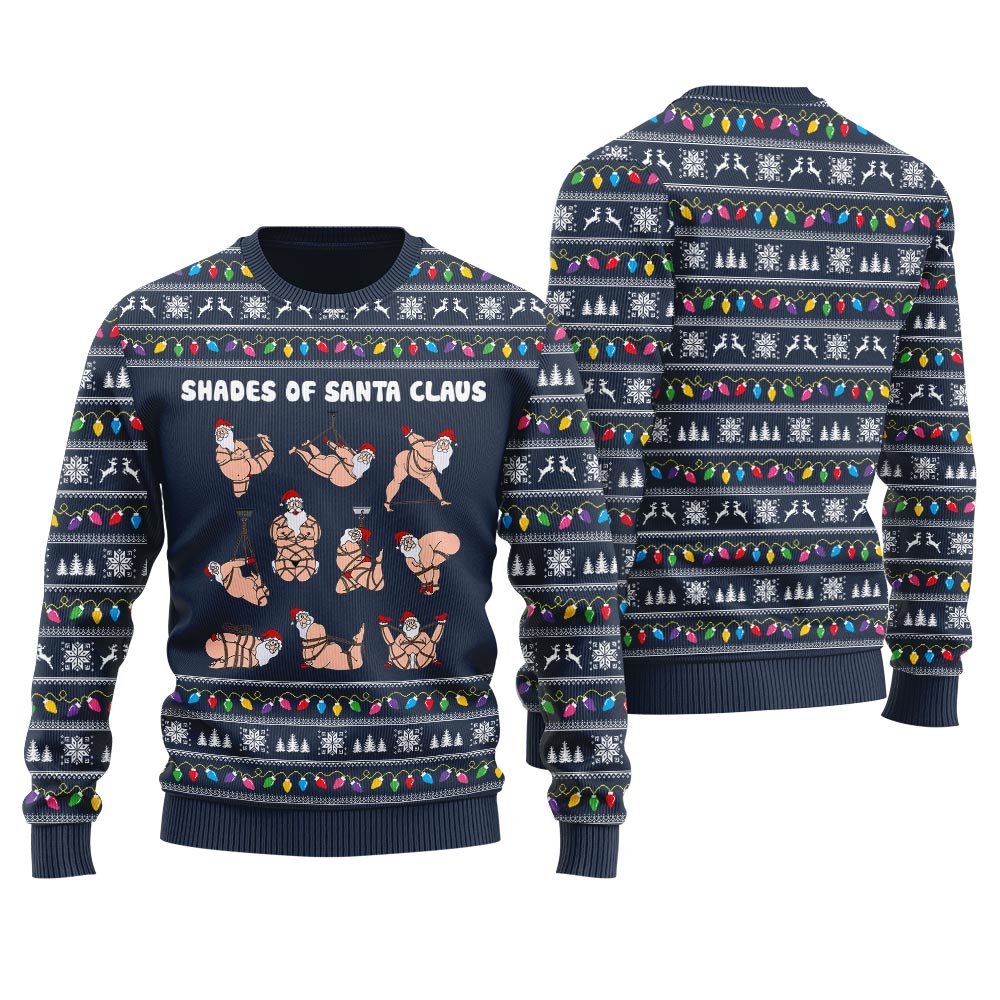 Sexy Shades Of Santa Ugly Christmas Sweater Navy - variant image 1