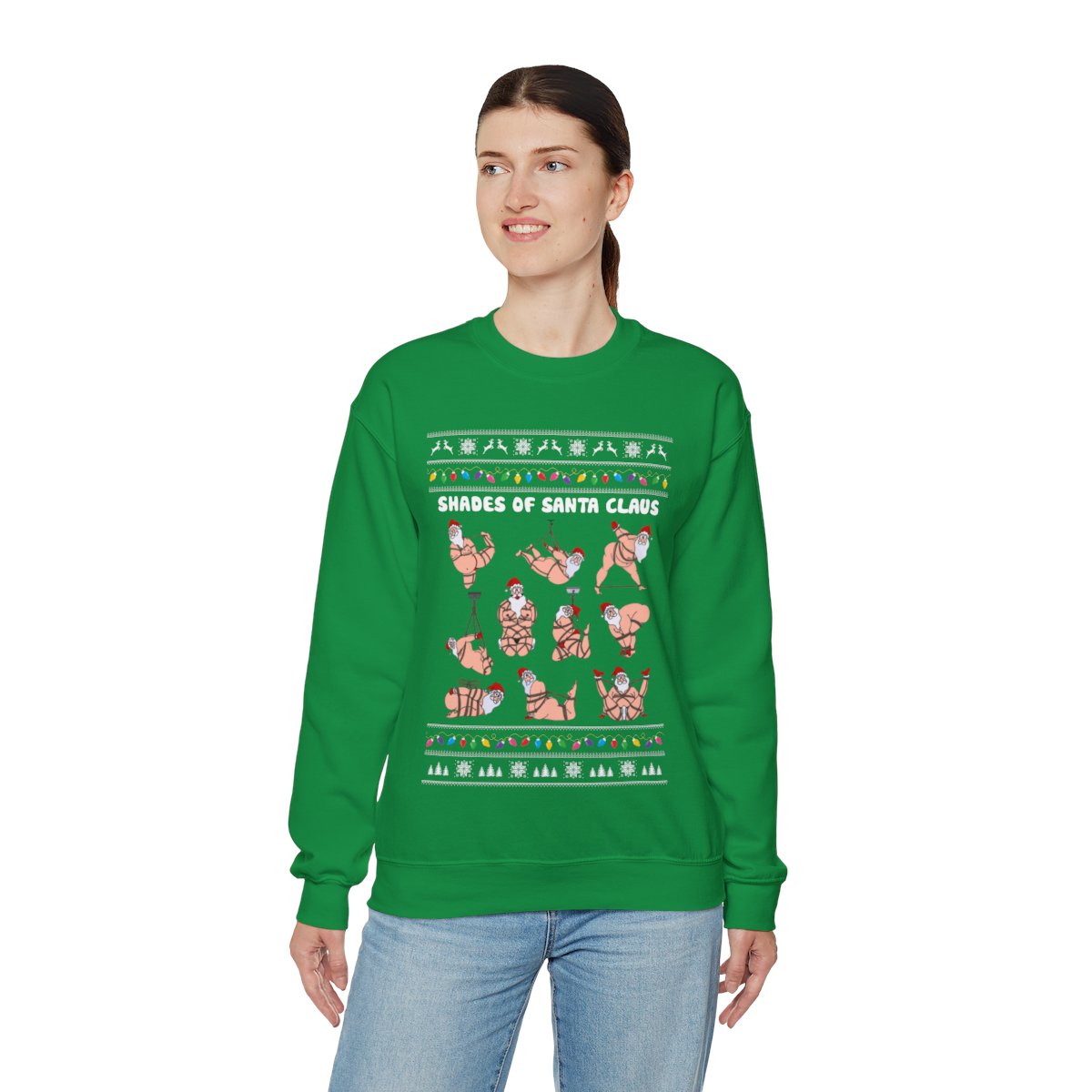 Sexy Shades Of Santa Ugly Christmas Sweatshirt Womens