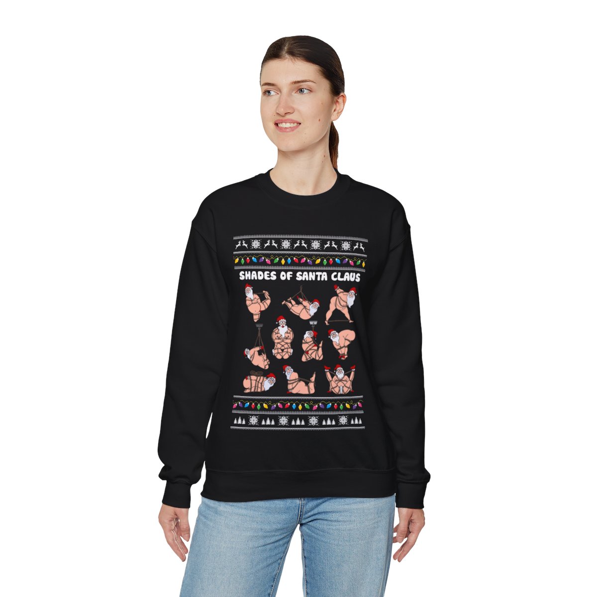 Sexy Shades Of Santa Ugly Christmas Sweatshirt Womens - variant image 1
