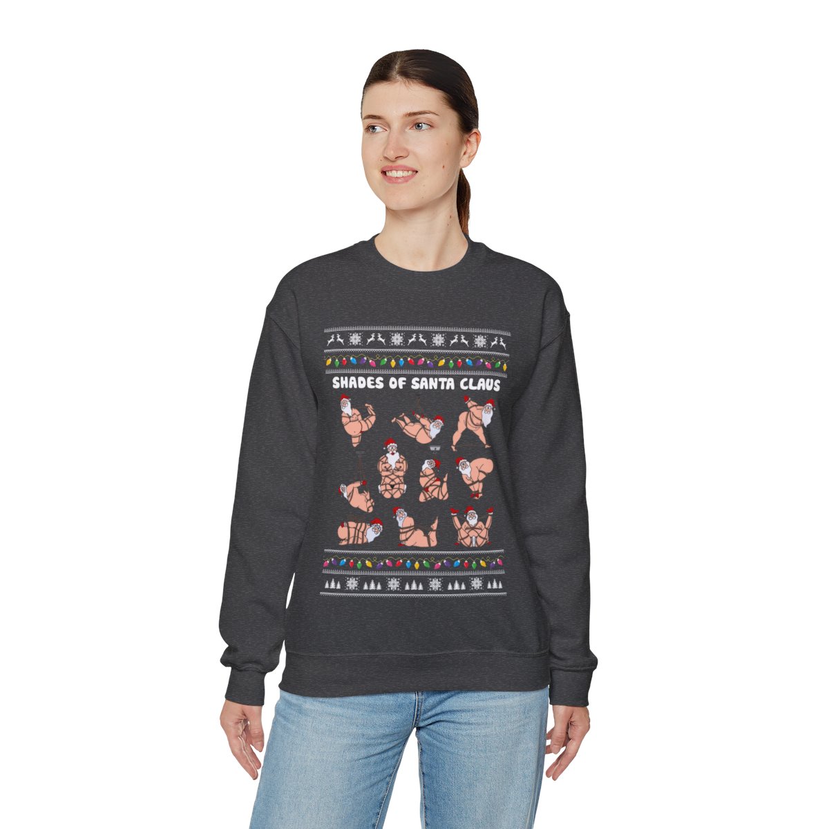 Sexy Shades Of Santa Ugly Christmas Sweatshirt Womens