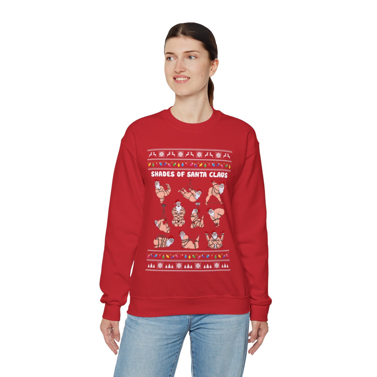 Sexy Shades Of Santa Ugly Christmas Sweatshirt Womens