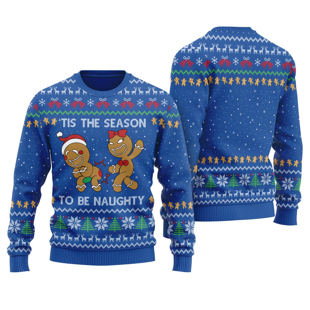 Tis The Season To be Naughty Ugly Christmas Sweater Royal - variant image 1