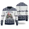 Santa Farm Truck Christmas Sleigh Ugly Christmas Sweater Navy - variant image 1