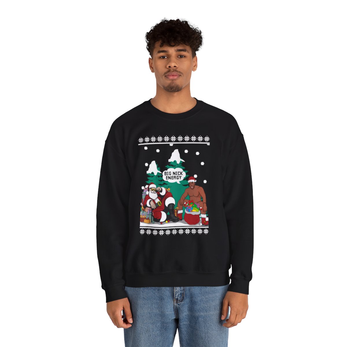 Big Nick Energy Santa Barry Wood Ugly Xmas Sweatshirt