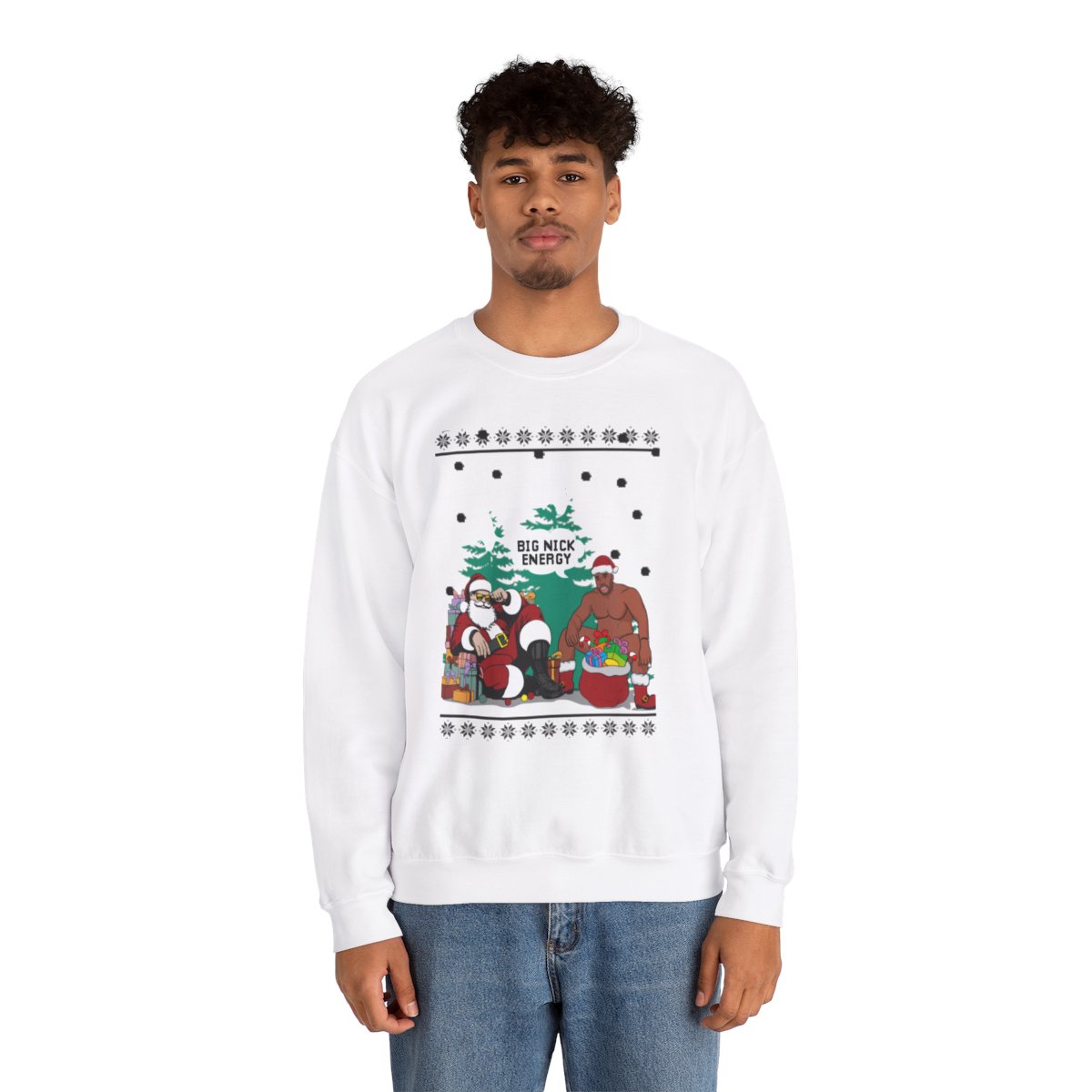 Big Nick Energy Santa Barry Wood Ugly Xmas Sweatshirt