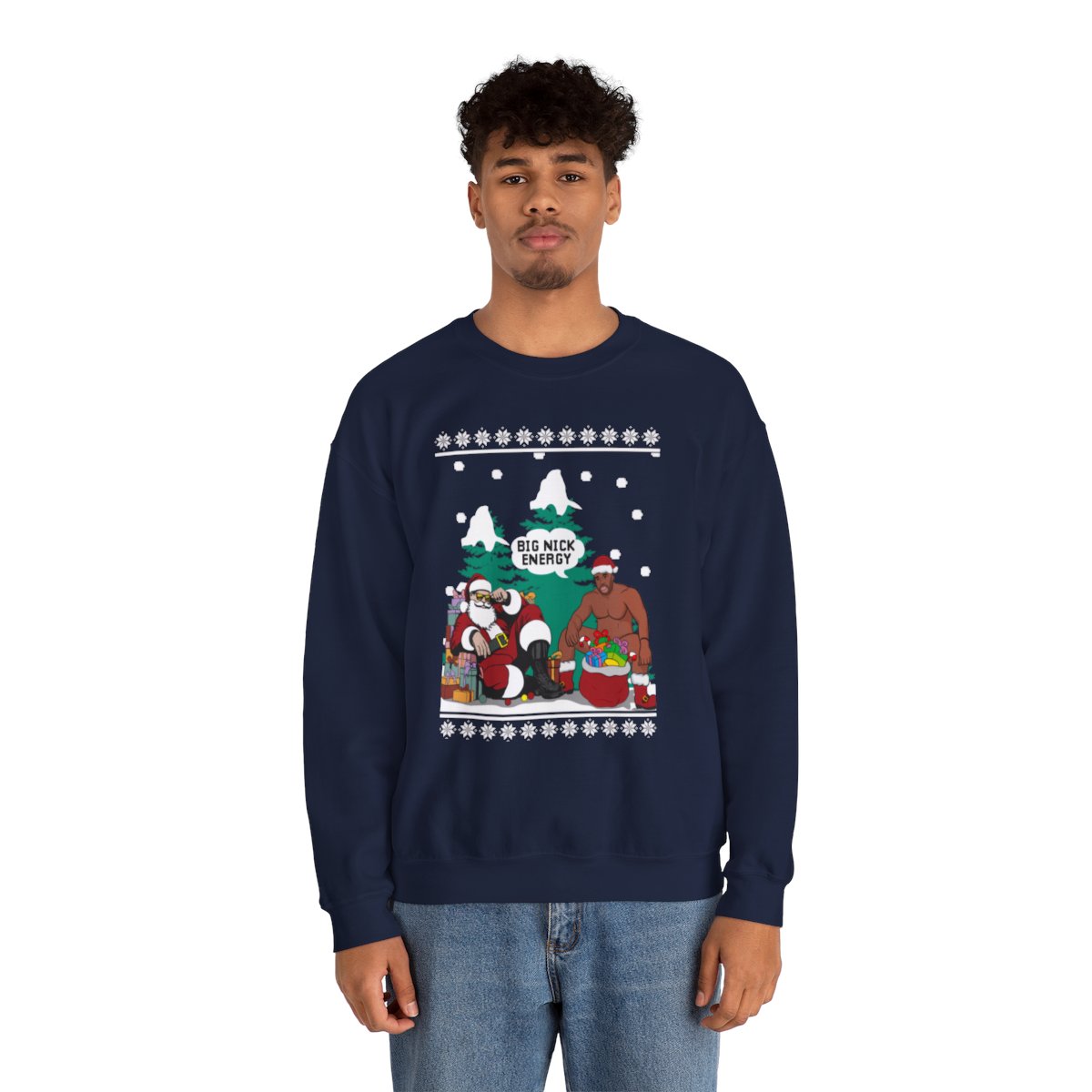 Big Nick Energy Santa Barry Wood Ugly Xmas Sweatshirt