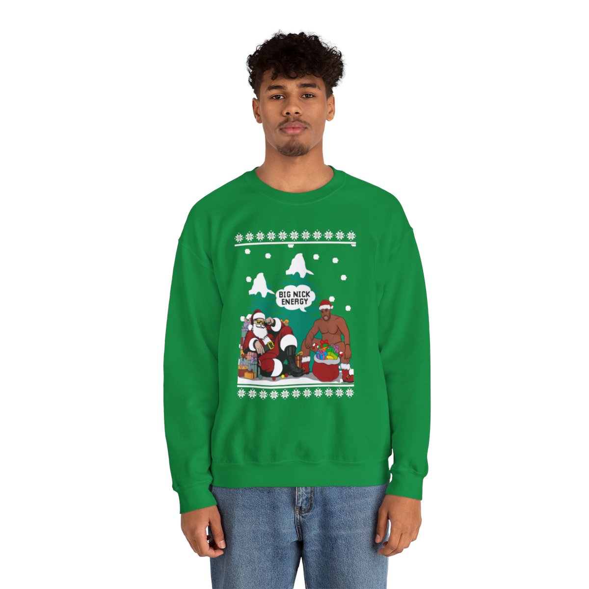 Big Nick Energy Santa Barry Wood Ugly Xmas Sweatshirt