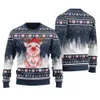 Merry Pigmas Pig Santa Ugly Christmas Sweater Navy - variant image 1