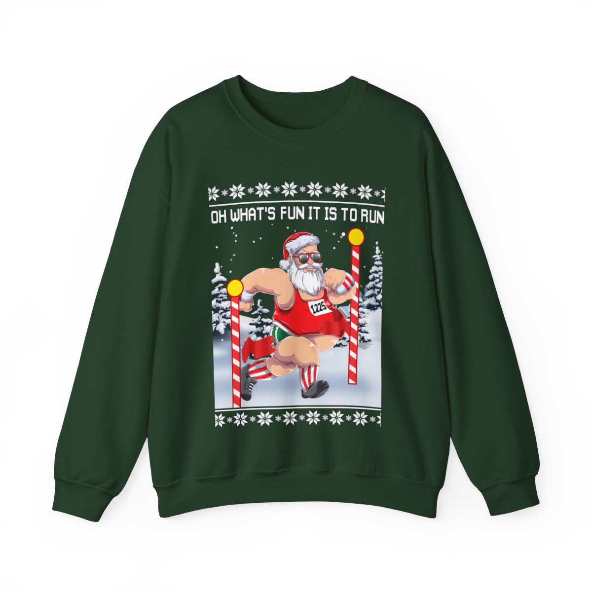 Oh What Fun It Is To Run Ugly Christmas Sweatshirt For Unisex