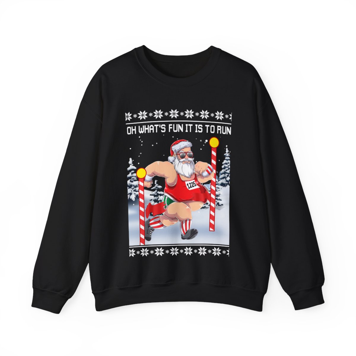 Oh What Fun It Is To Run Ugly Christmas Sweatshirt For Unisex - variant image 1