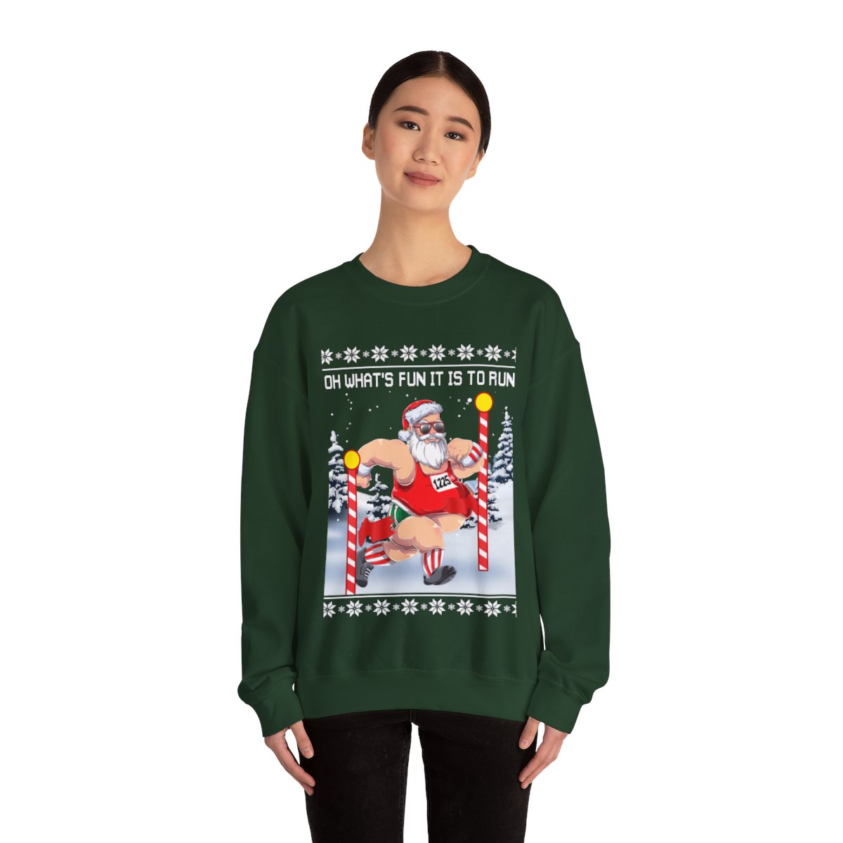 Oh What Fun It Is To Run Ugly Christmas Sweatshirt For Unisex