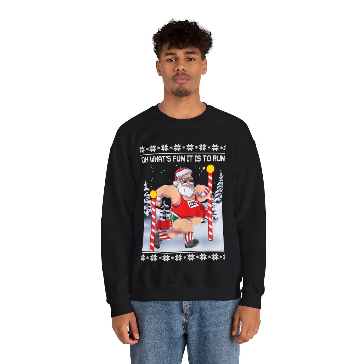 Oh What Fun It Is To Run Ugly Christmas Sweatshirt For Unisex