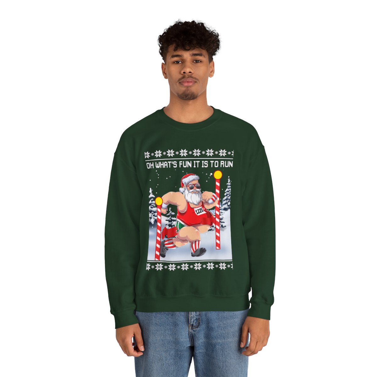 Oh What Fun It Is To Run Ugly Christmas Sweatshirt For Unisex