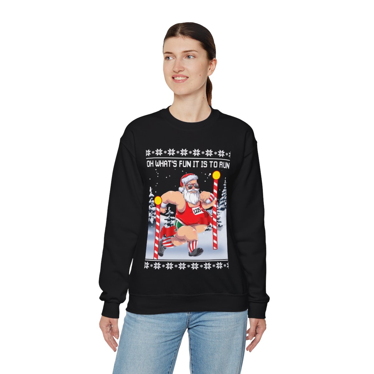 Oh What Fun It Is To Run Ugly Christmas Sweatshirt For Unisex