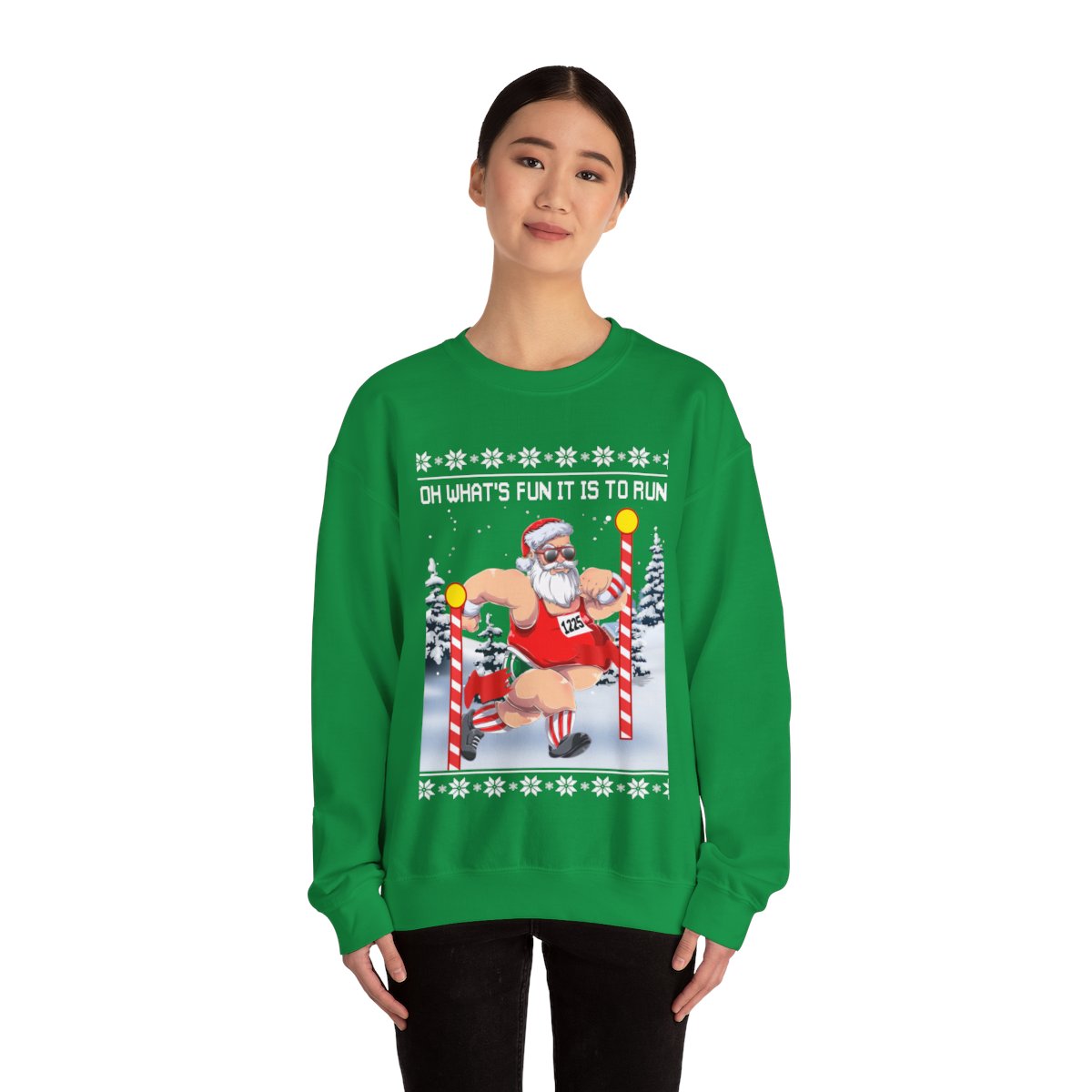 Oh What Fun It Is To Run Ugly Christmas Sweatshirt For Unisex