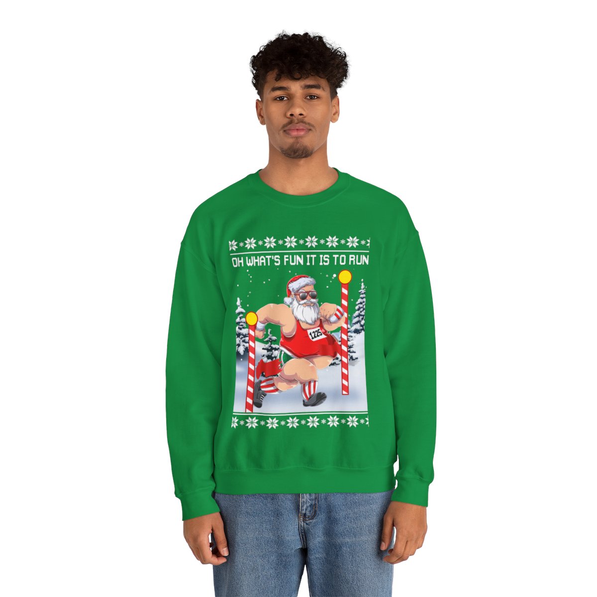 Oh What Fun It Is To Run Ugly Christmas Sweatshirt For Unisex