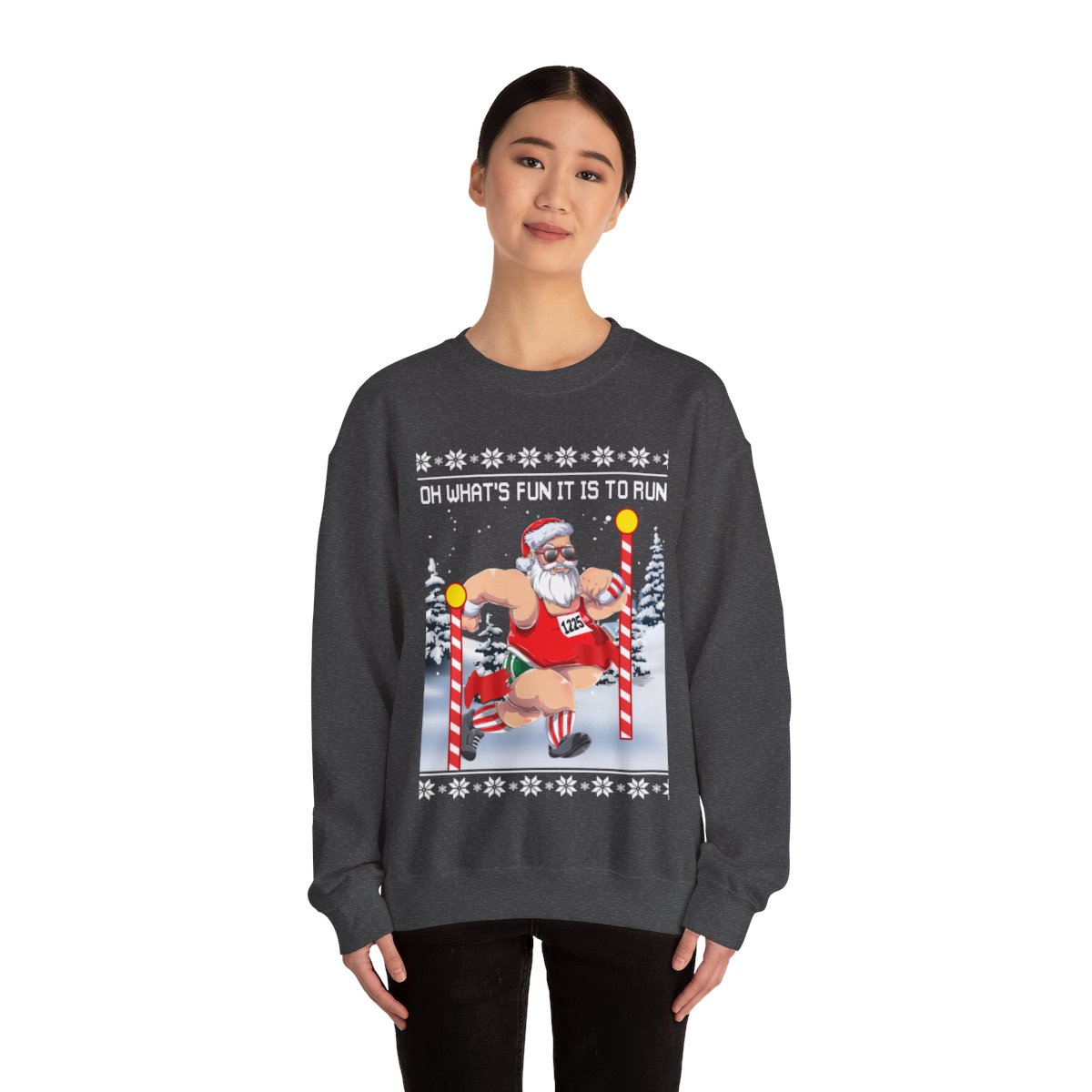 Oh What Fun It Is To Run Ugly Christmas Sweatshirt For Unisex