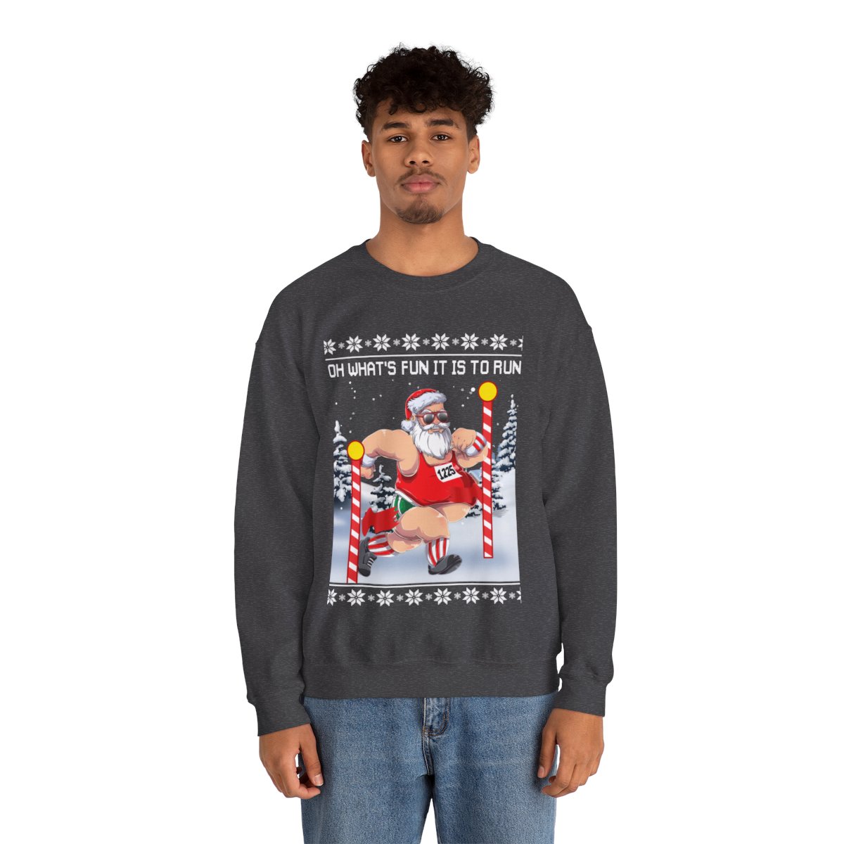 Oh What Fun It Is To Run Ugly Christmas Sweatshirt For Unisex