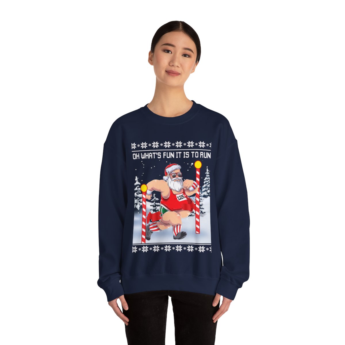 Oh What Fun It Is To Run Ugly Christmas Sweatshirt For Unisex