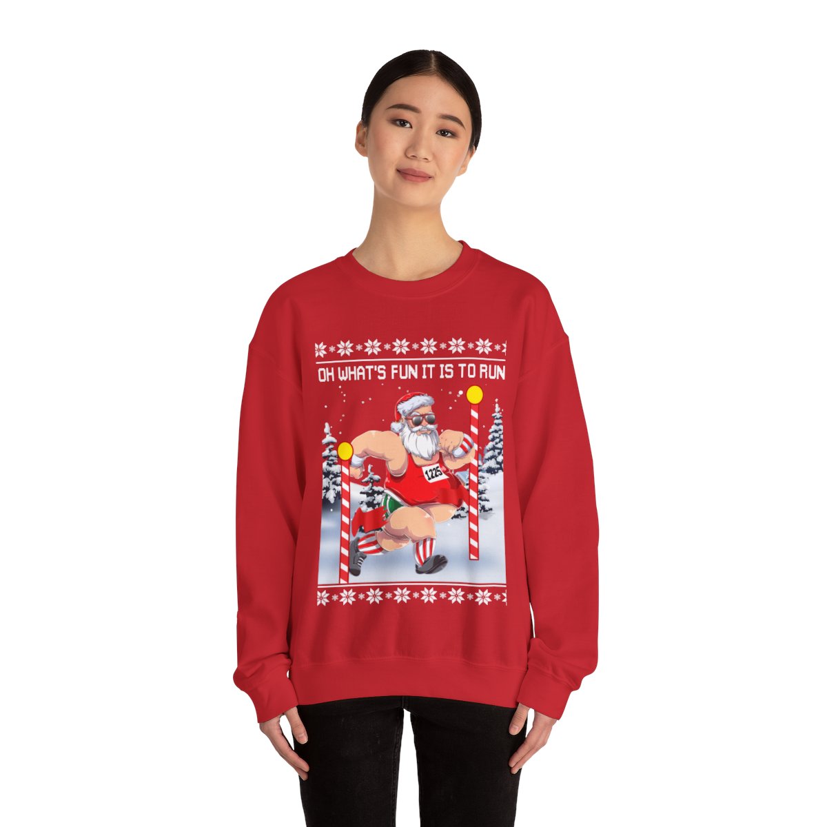 Oh What Fun It Is To Run Ugly Christmas Sweatshirt For Unisex