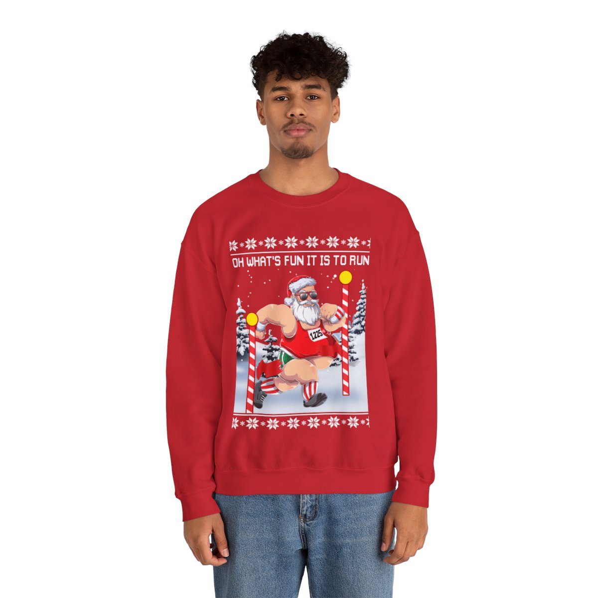 Oh What Fun It Is To Run Ugly Christmas Sweatshirt For Unisex