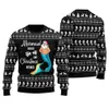 Mermaid Kisses Christmas Wishes Ugly Christmas Sweater Black - variant image 1