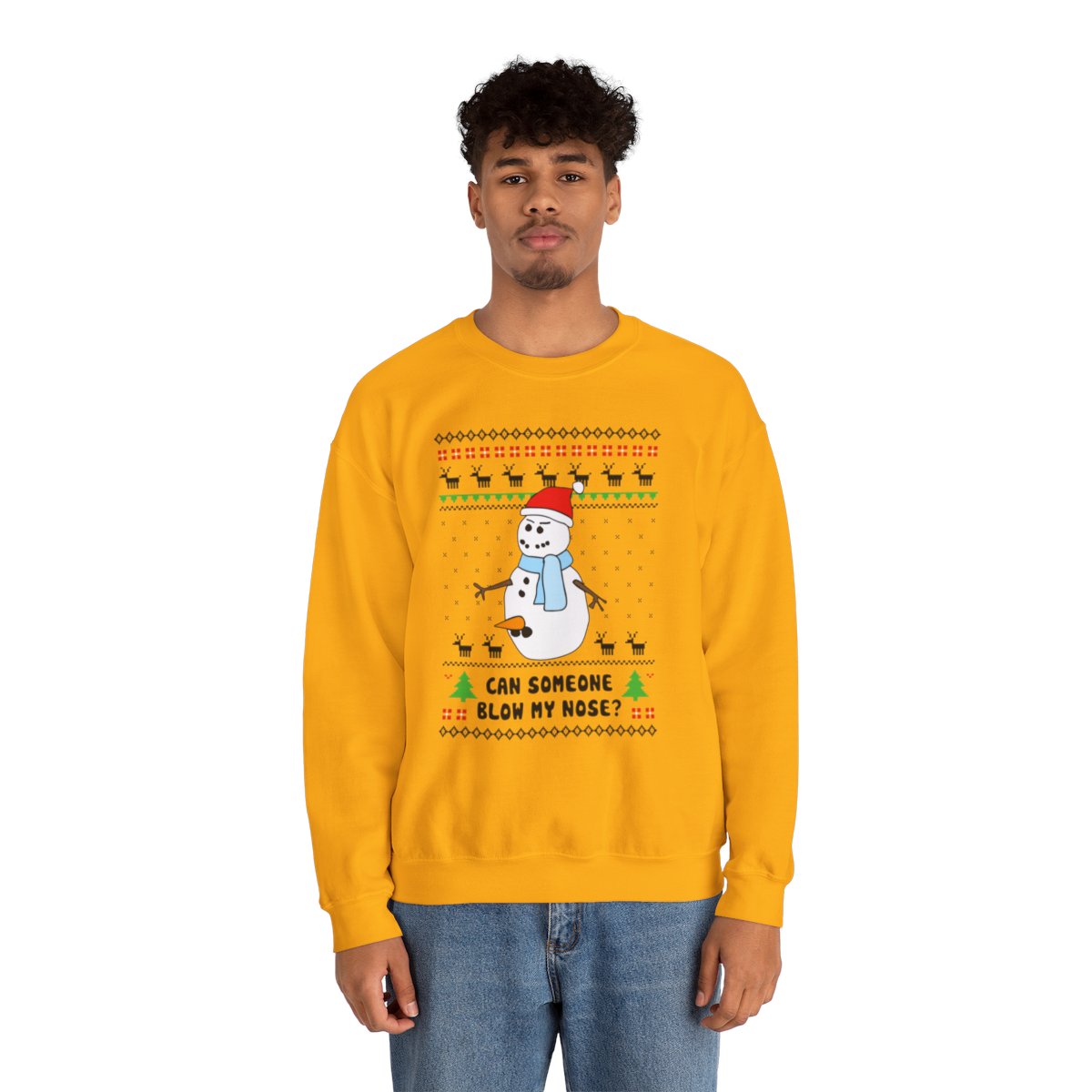 Can Someone Blow My Nose Snowman Ugly Christmas Sweatshirt