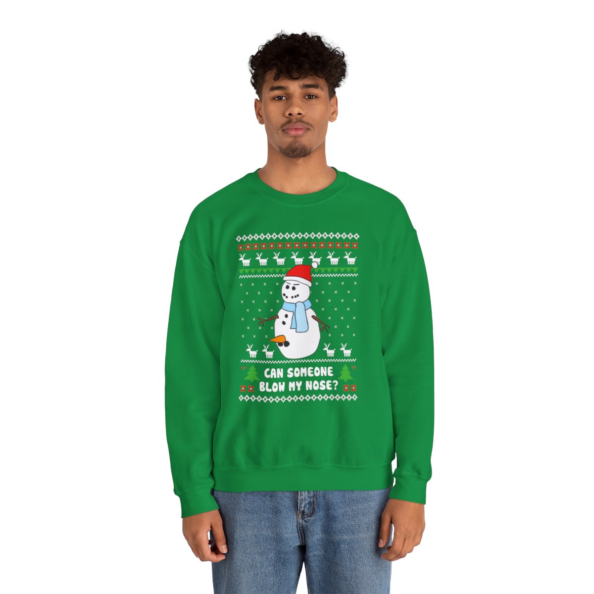 Can Someone Blow My Nose Snowman Ugly Christmas Sweatshirt