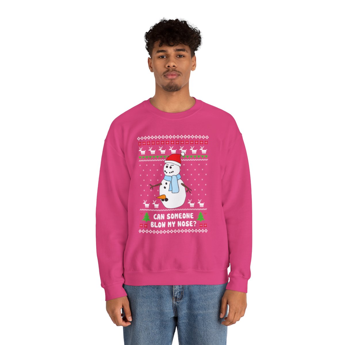Can Someone Blow My Nose Snowman Ugly Christmas Sweatshirt