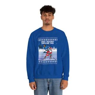 Pucking Game Santa And Jesus Ugly Xmas Sweatshirt