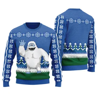 Tacky Yeti Abominable Snowman Ugly Christmas Sweater Royal