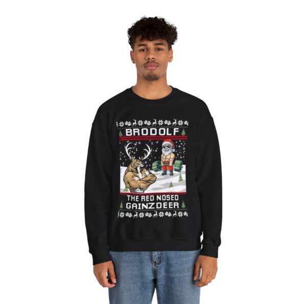 North Swole Reindeer Santa Christmas Sweatshirt For Men