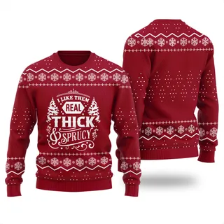 Real Thick And Sprucy Christmas Sweater Cardinal Red