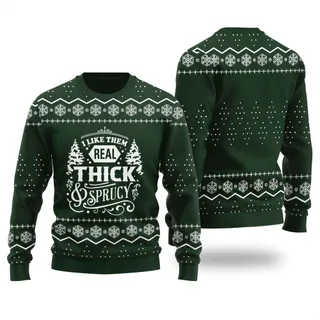 Real Thick And Sprucy Ugly Sweater Forest Green