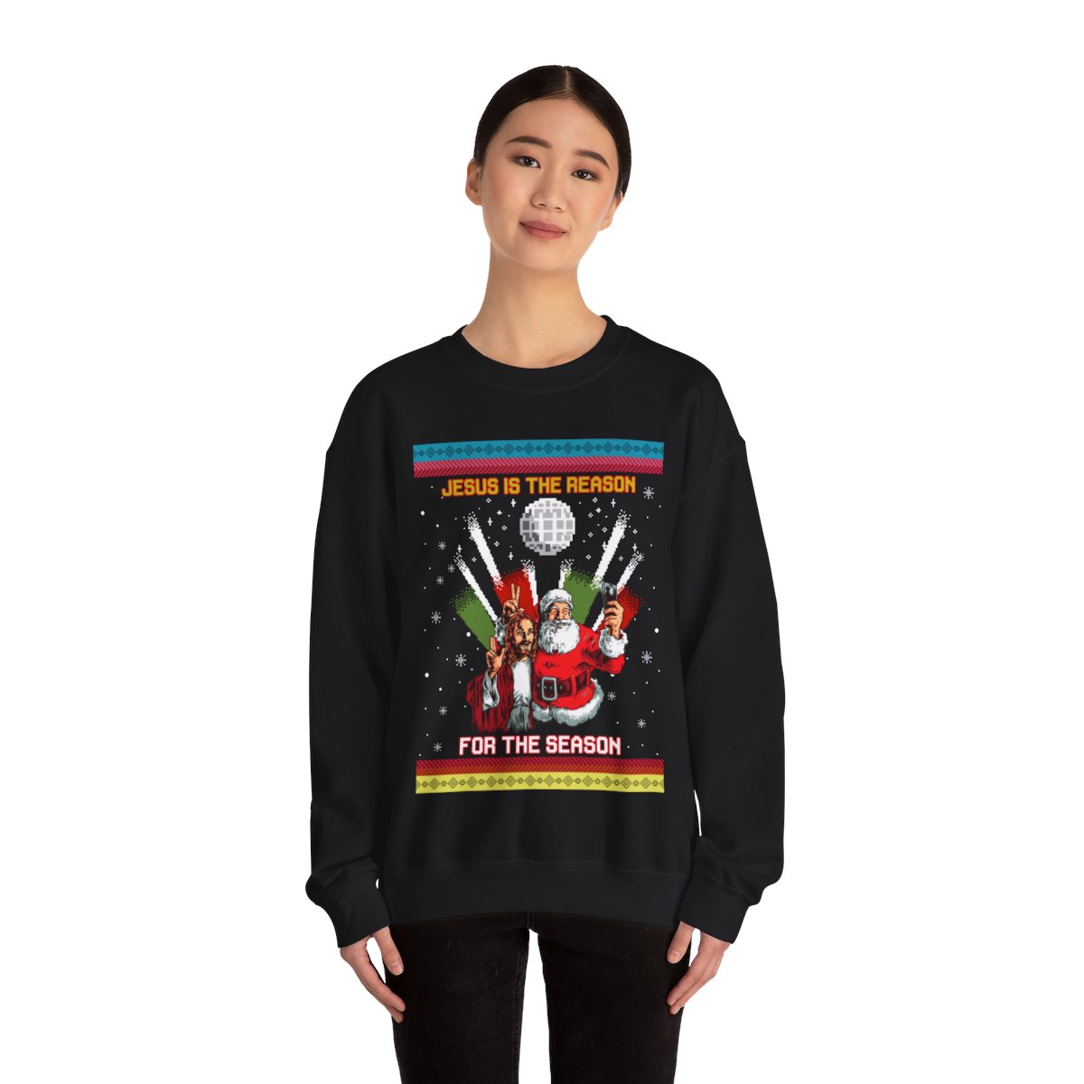 Jesus Is The Reason For The Season Ugly Christmas Sweatshirt For Women - variant image 1