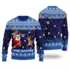 Merry Swishmas Funny Ugly Christmas Sweater Royal - variant image 1