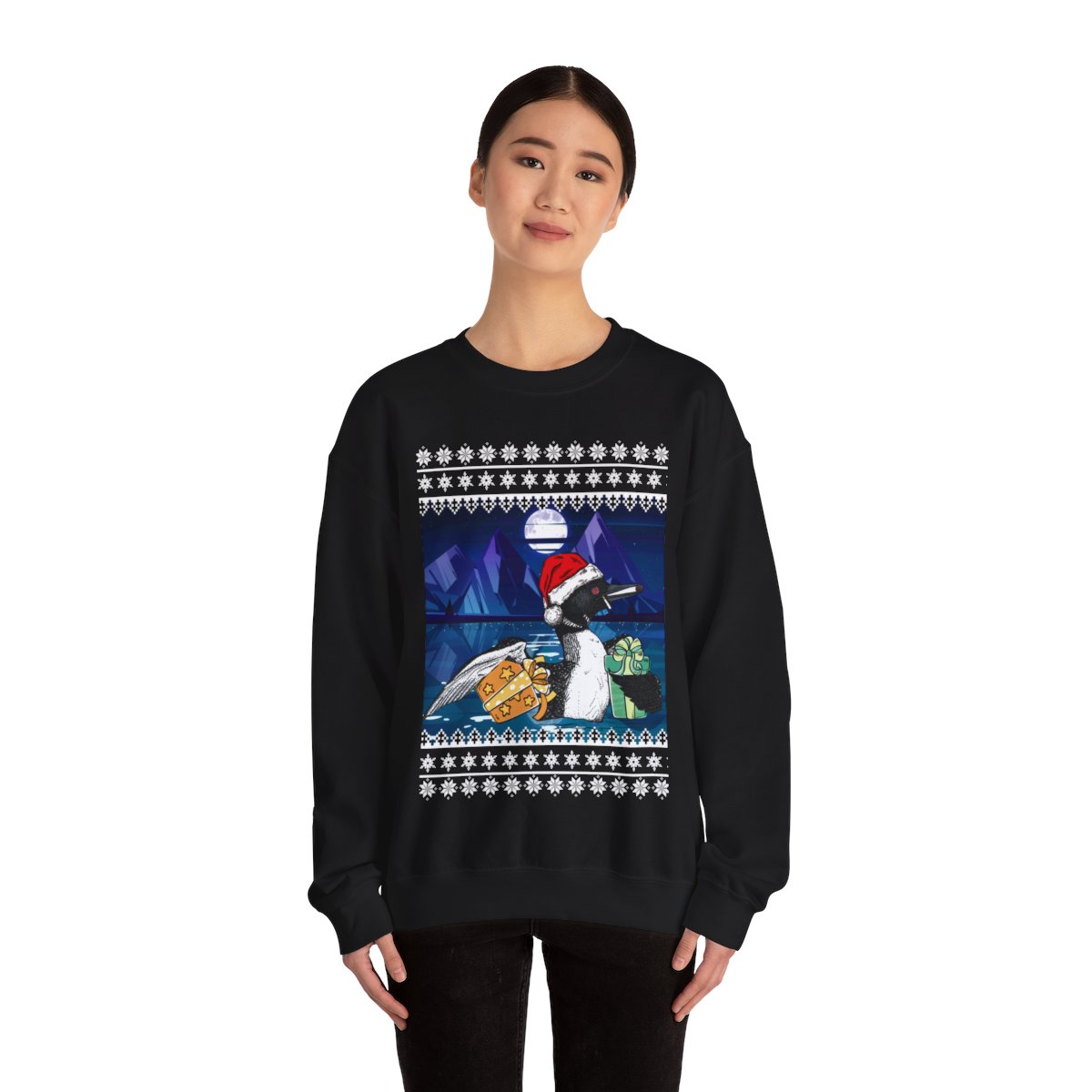 Leave Me A Loon Funny Ugly Christmas Sweatshirt For Women - variant image 1