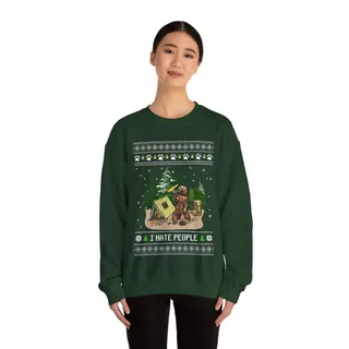 Canada Bear I Hate People Ugly Christmas Sweatshirt For Women