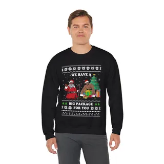Black Santa Barry Wood Christmas Sweatshirt For Men