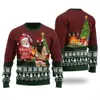 Santa Looking At Sexy Girl Ugly Christmas Sweater Forest Green - variant image 1