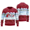 Santa Play Hockey With Canada Animals Ugly Sweater Cardinal Red - variant image 1