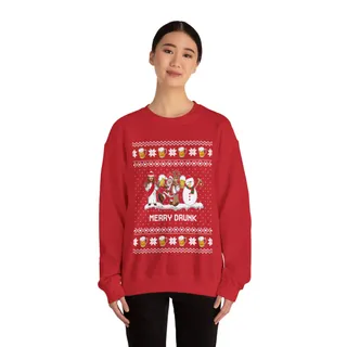 Merry Drunk Ugly Christmas Sweatshirt For Women