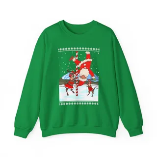Santa On The Pole Ugly Christmas Sweatshirt For Unisex